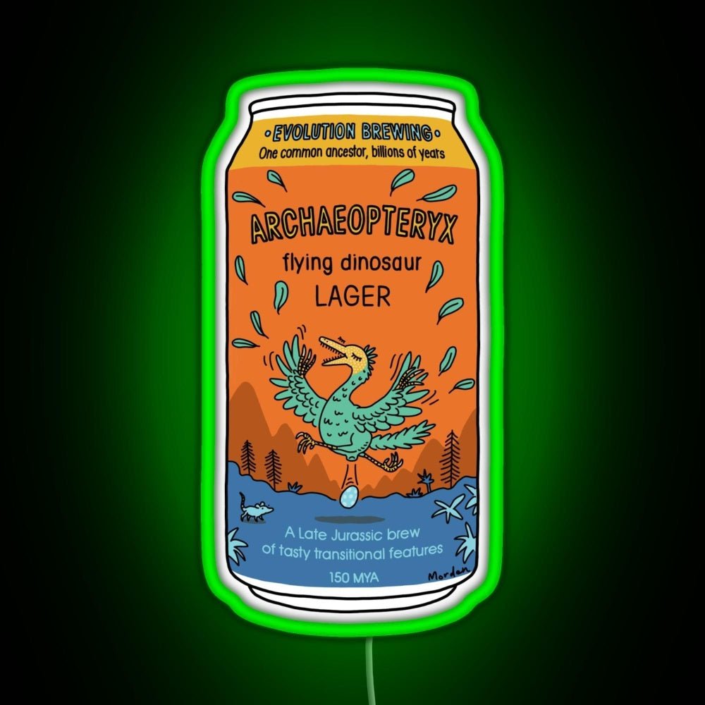 Evolution Brewing Archaeopteryx Flying Dinosaur Rgb Neon Sign - Shineneon