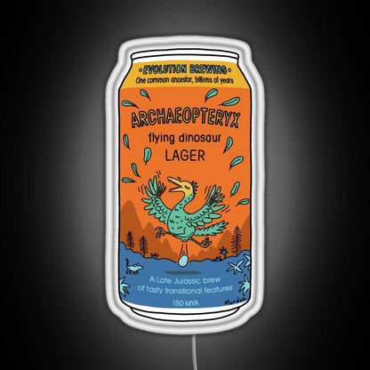 Evolution Brewing Archaeopteryx Flying Dinosaur Rgb Neon Sign - Shineneon