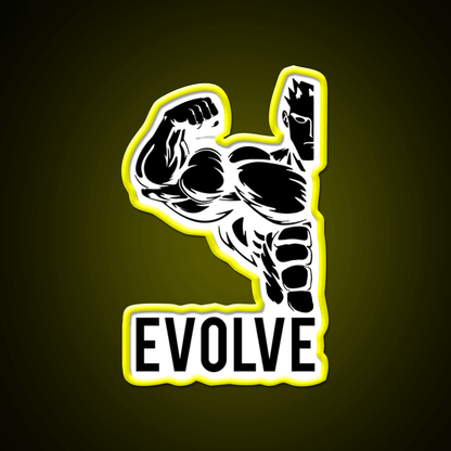 Evolve Fitness Running Muscle Bodybuilding Gym Fitness Led Neon Sign Rgb Color - Shineneon