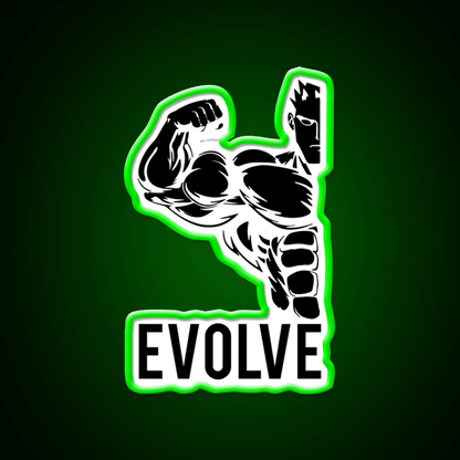Evolve Fitness Running Muscle Bodybuilding Gym Fitness Led Neon Sign Rgb Color - Shineneon