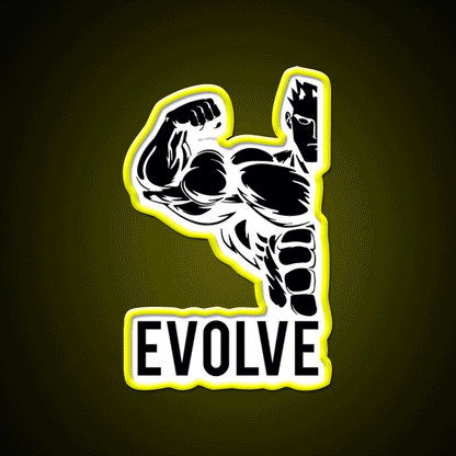 Evolve Fitness Running Muscle Bodybuilding Gym Fitness Led Neon Sign Rgb Color - Custom LED neon sign front view