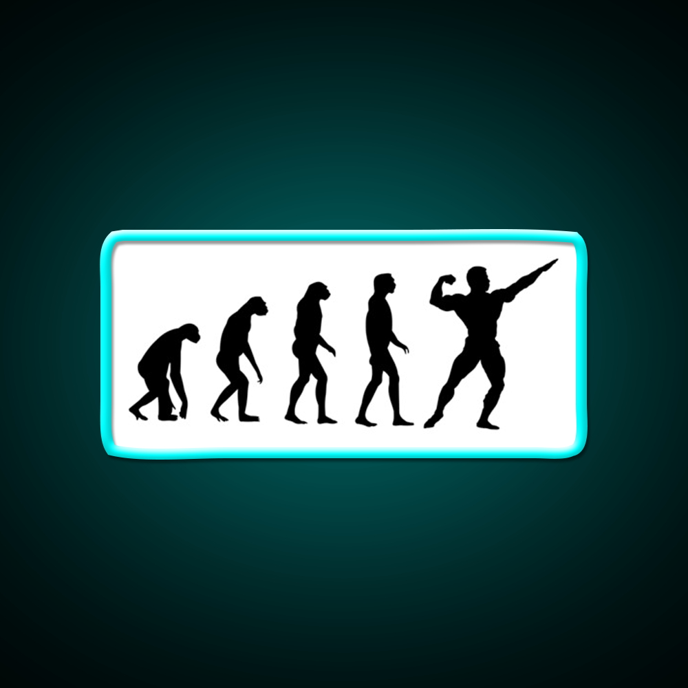 Evolved To Bodybuilding Gym Fitness Led Neon Sign Rgb Color - Size and dimension reference