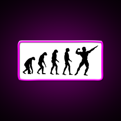 Evolved To Bodybuilding Gym Fitness Led Neon Sign Rgb Color - Neon sign mounted on wall in room