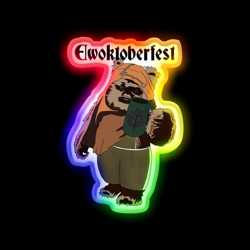 Ewoktoberfest Beer Bar Decor Led Neon Sign Rgb Color - LED neon sign close-up detail