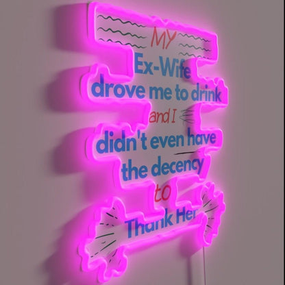 Ex Wife Irony Alcohol Rgb Led Neon Sign - Shineneon