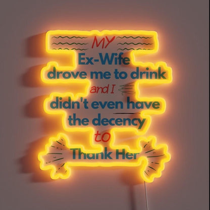 Ex Wife Irony Alcohol Rgb Led Neon Sign - Shineneon
