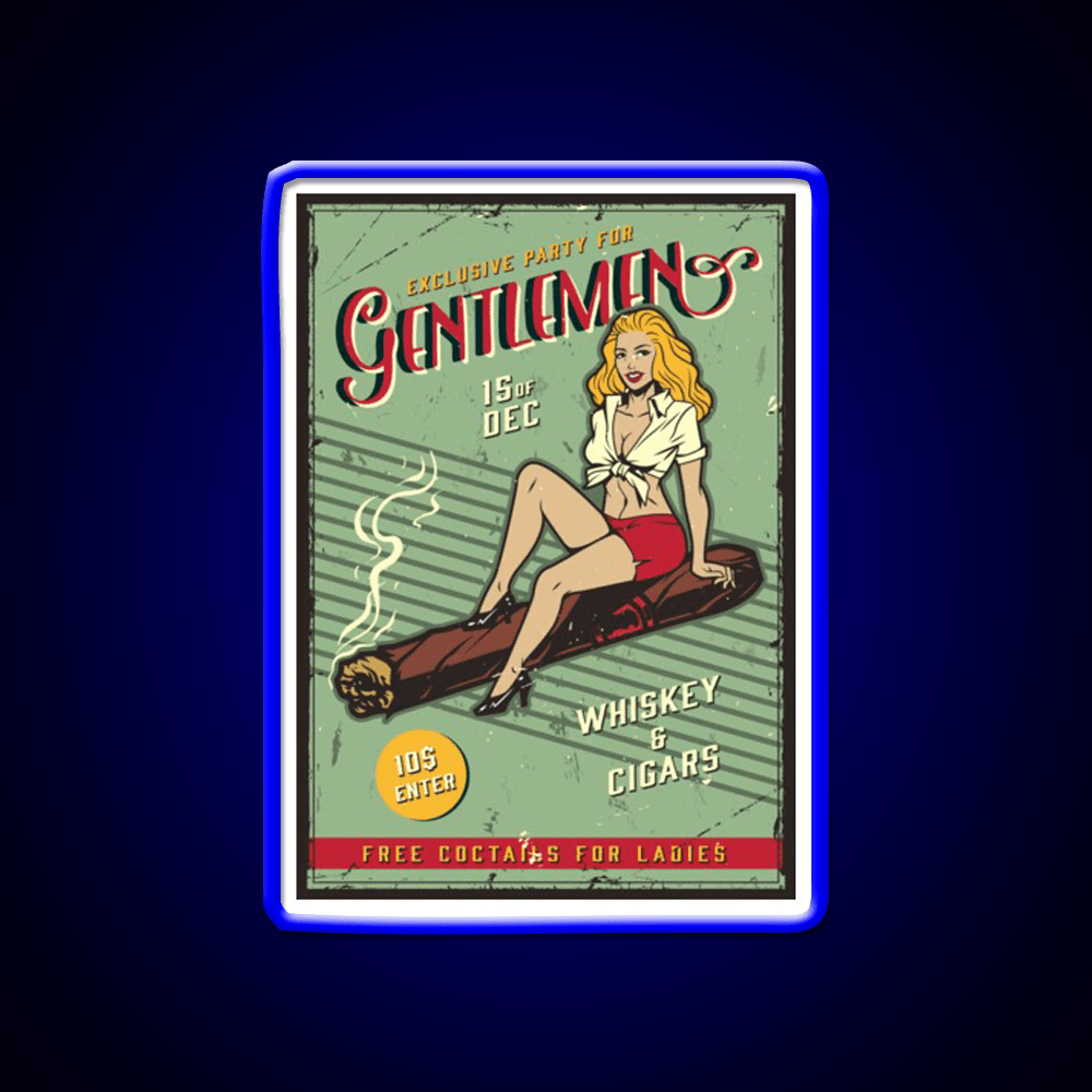 Exclusive Party For Gentlemen Vintage Whiskey Drink Bar Led Neon Sign Rgb Color - Shineneon