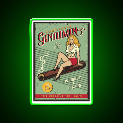 Exclusive Party For Gentlemen Vintage Whiskey Drink Bar Led Neon Sign Rgb Color - Shineneon