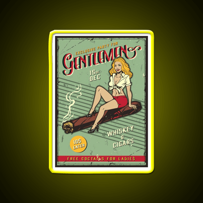 Exclusive Party For Gentlemen Vintage Whiskey Drink Bar Led Neon Sign Rgb Color - Shineneon
