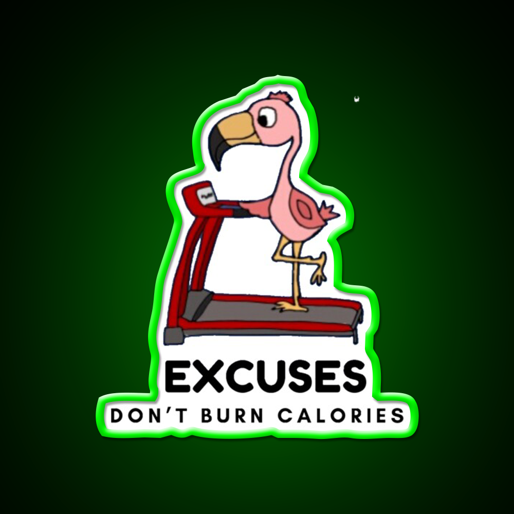 Excuses Dont Burn Calories Gym Fitness Led Neon Sign Rgb Color - LED neon sign view 8