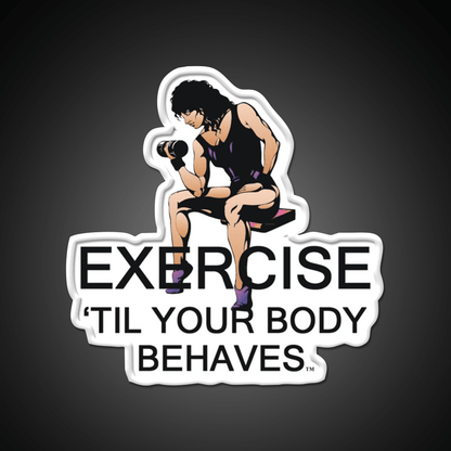 Exercise Til Your Body Behaves Gym Fitness Led Neon Sign Rgb Color - Shineneon
