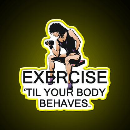 Exercise Til Your Body Behaves Gym Fitness Led Neon Sign Rgb Color - Shineneon