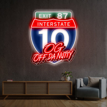 EXIT 87 INTERSTATE 10 OG OFF DA NUTTY Custom LED Neon Sign - Shineneon