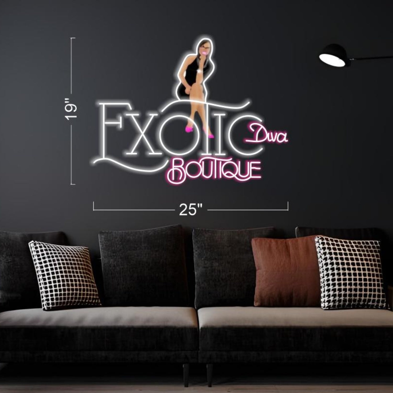 Exotic Diva Boutique Pink-White Led Neon Sign For Fashion Decor | Shineneon