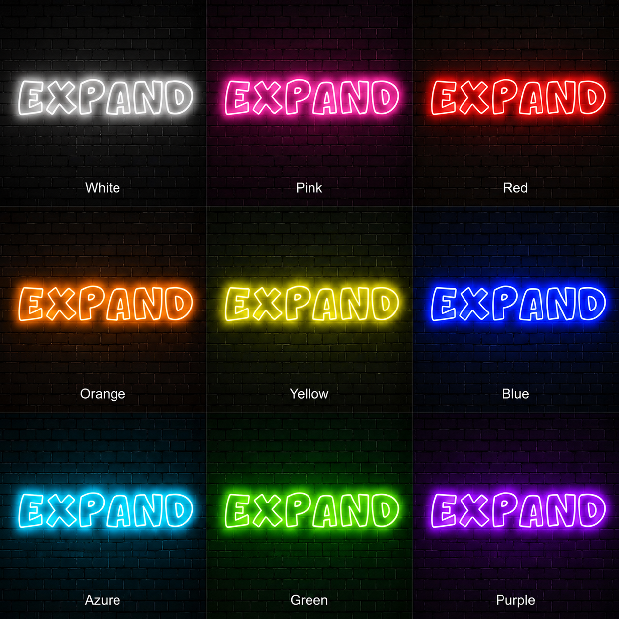 Expand Are Wall Decor LED Neon Sign - 05 Color Grid