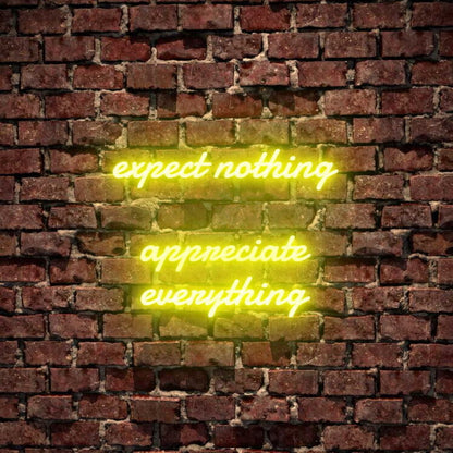 Expect Nothing Appreciate Everything Led Neon Sign | Shineneon