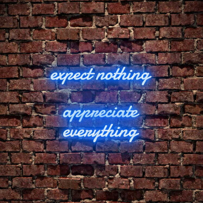Expect Nothing Appreciate Everything Led Neon Sign | Shineneon