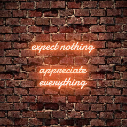 Expect Nothing Appreciate Everything Led Neon Sign | Shineneon