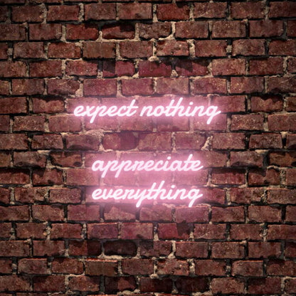 Expect Nothing Appreciate Everything Led Neon Sign | Shineneon