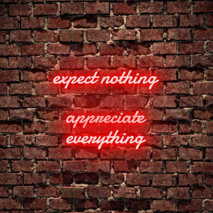 Expect Nothing Appreciate Everything Led Neon Sign | Shineneon