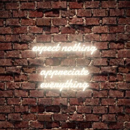 Expect Nothing Appreciate Everything Led Neon Sign | Shineneon