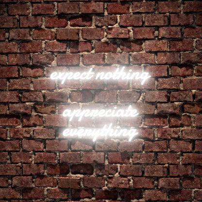 Expect Nothing Appreciate Everything Led Neon Sign | Shineneon
