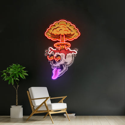 Exploded Skull Led Neon Sign Light Custom Led Signs