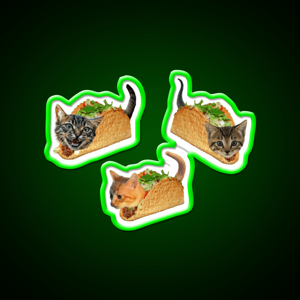 Exploding Taco Cats Taco Led Neon Sign Mexican Food Sign Rgb Color - Shineneon