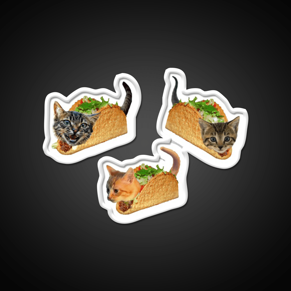 Exploding Taco Cats Taco Led Neon Sign Mexican Food Sign Rgb Color - Shineneon