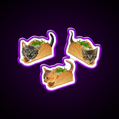Exploding Taco Cats Taco Led Neon Sign Mexican Food Sign Rgb Color - Shineneon
