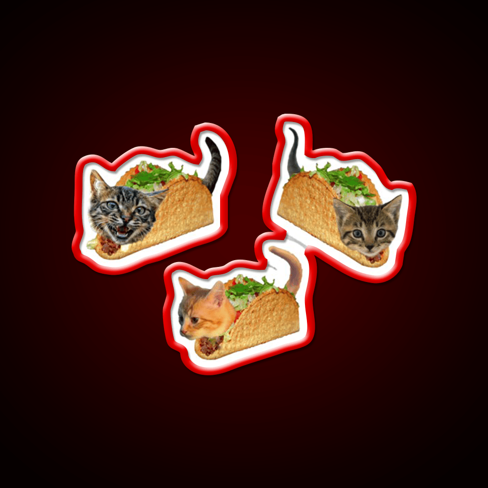 Exploding Taco Cats Taco Led Neon Sign Mexican Food Sign Rgb Color - Shineneon