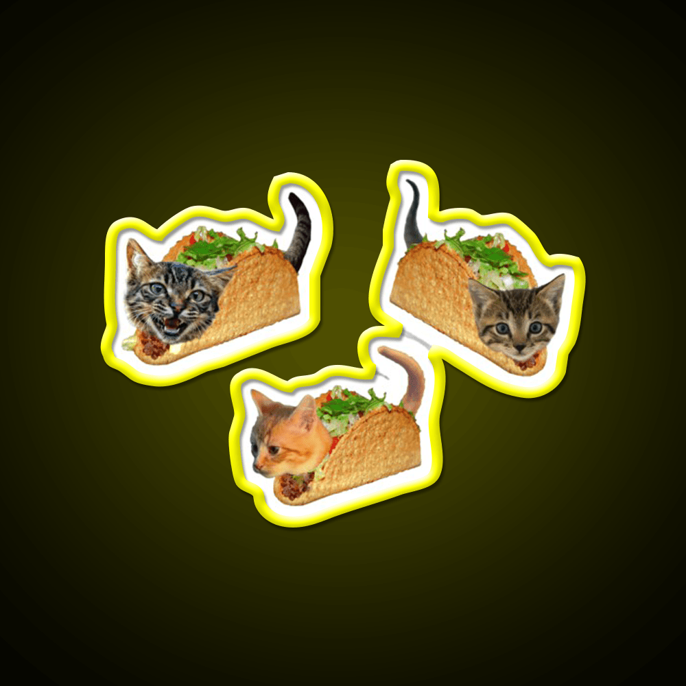 Exploding Taco Cats Taco Led Neon Sign Mexican Food Sign Rgb Color - Shineneon