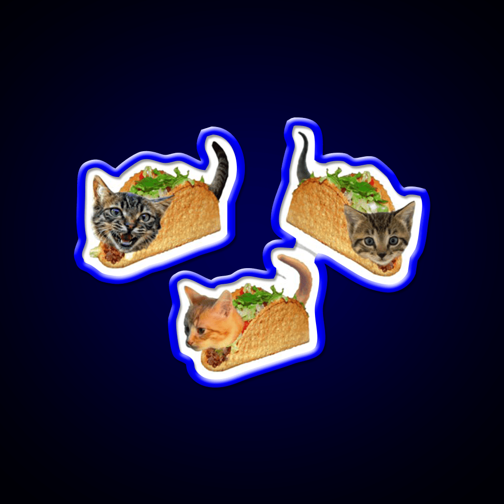 Exploding Taco Cats Taco Led Neon Sign Mexican Food Sign Rgb Color - Shineneon