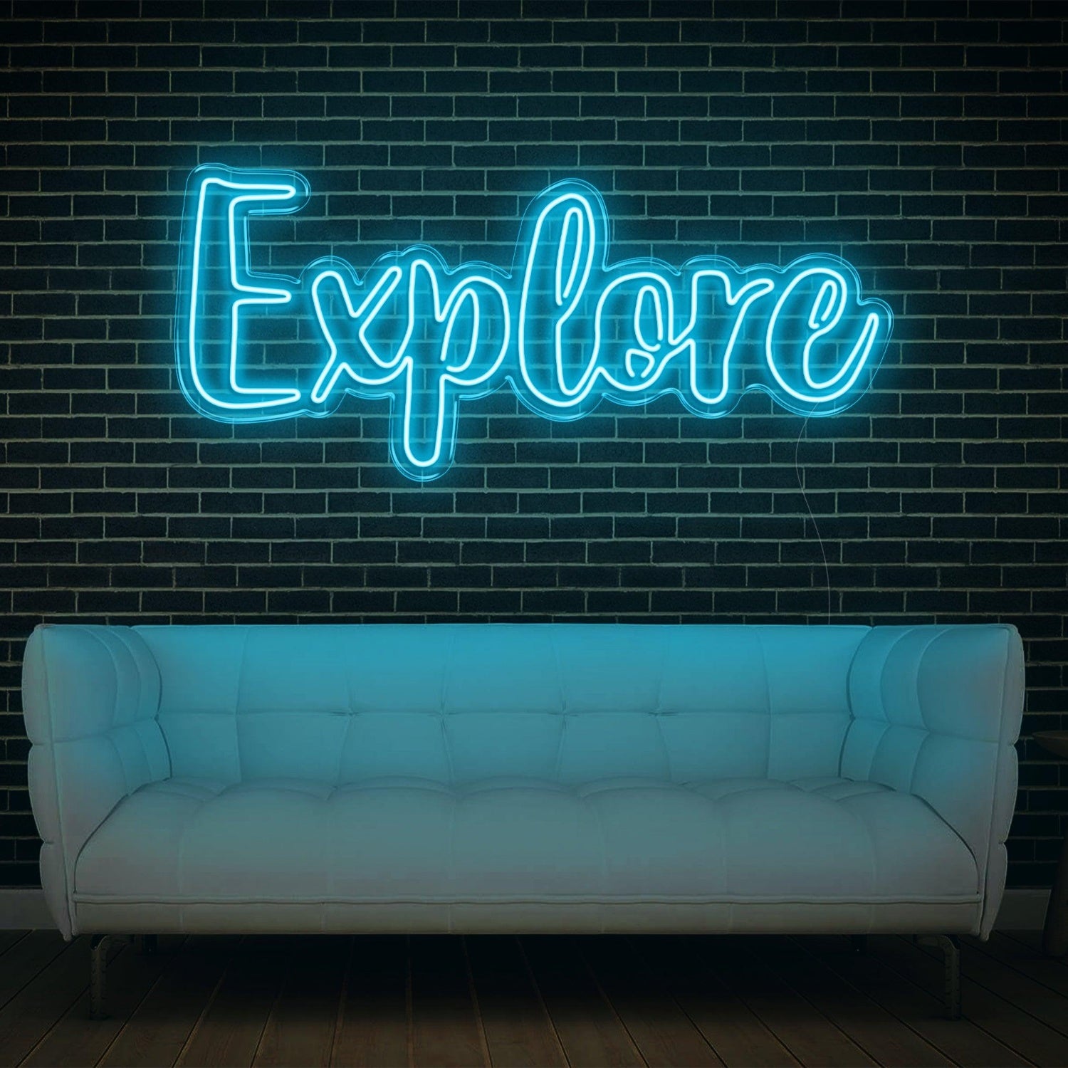 Explore White Modern Script Led Neon Sign For Stylish Home Studio Decor | Shineneon