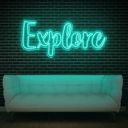 Explore White Modern Script Led Neon Sign For Stylish Home Studio Decor | Shineneon