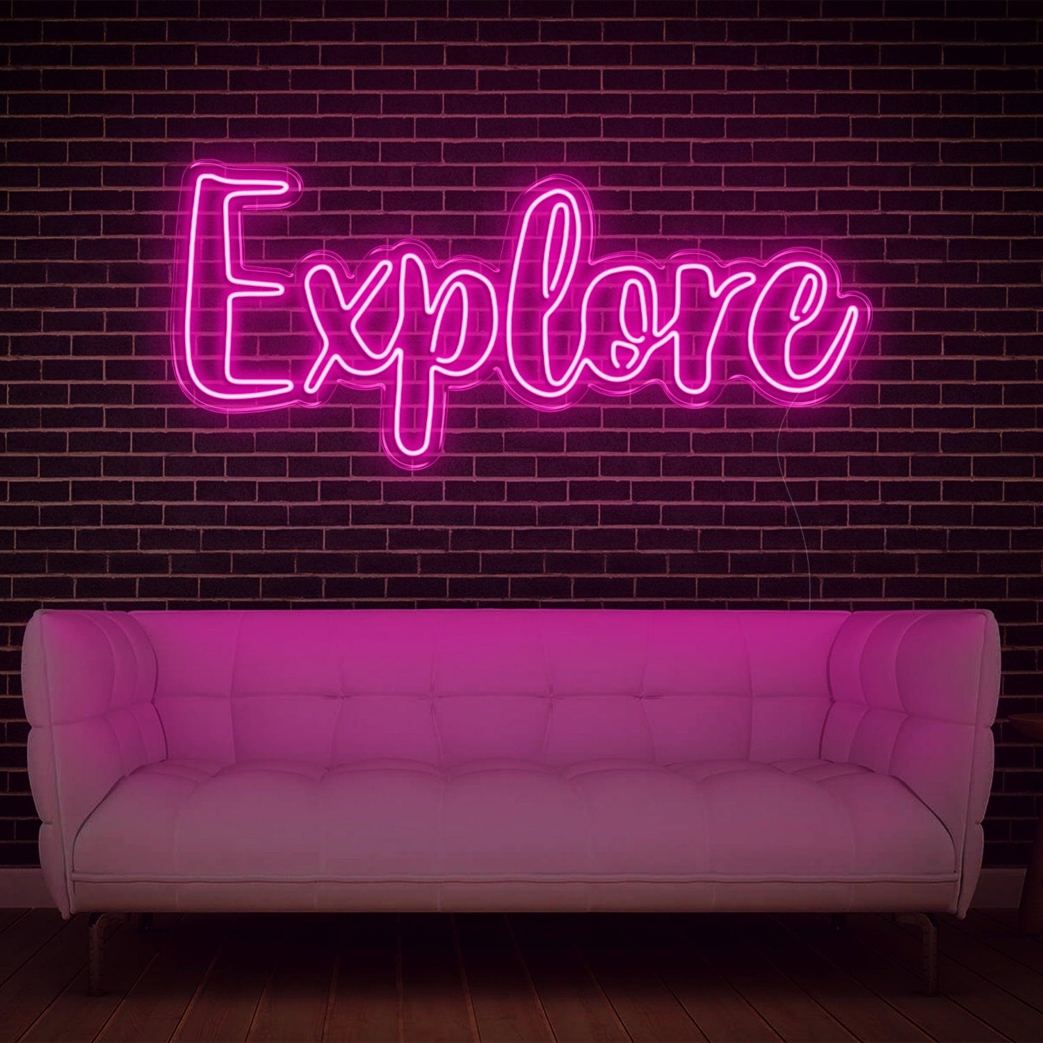 Explore White Modern Script Led Neon Sign For Stylish Home Studio Decor | Shineneon