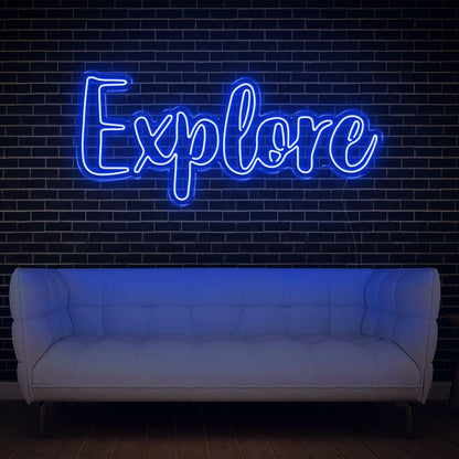 Explore White Modern Script Led Neon Sign For Stylish Home Studio Decor | Shineneon