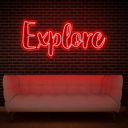 Explore White Modern Script Led Neon Sign For Stylish Home Studio Decor | Shineneon