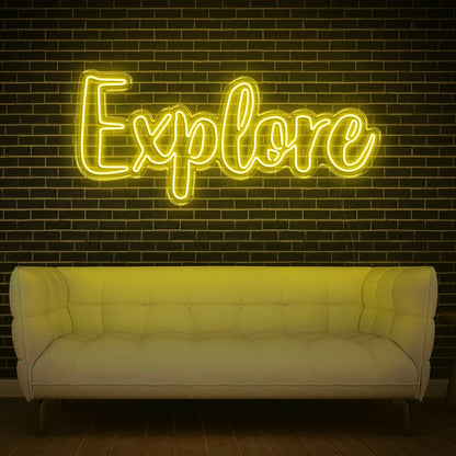 Explore White Modern Script Led Neon Sign For Stylish Home Studio Decor | Shineneon