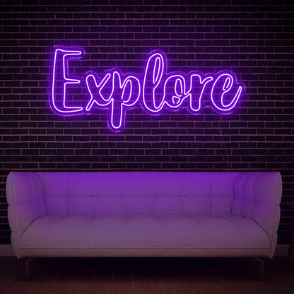 Explore White Modern Script Led Neon Sign For Stylish Home Studio Decor | Shineneon