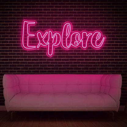 Explore White Modern Script Led Neon Sign For Stylish Home Studio Decor | Shineneon