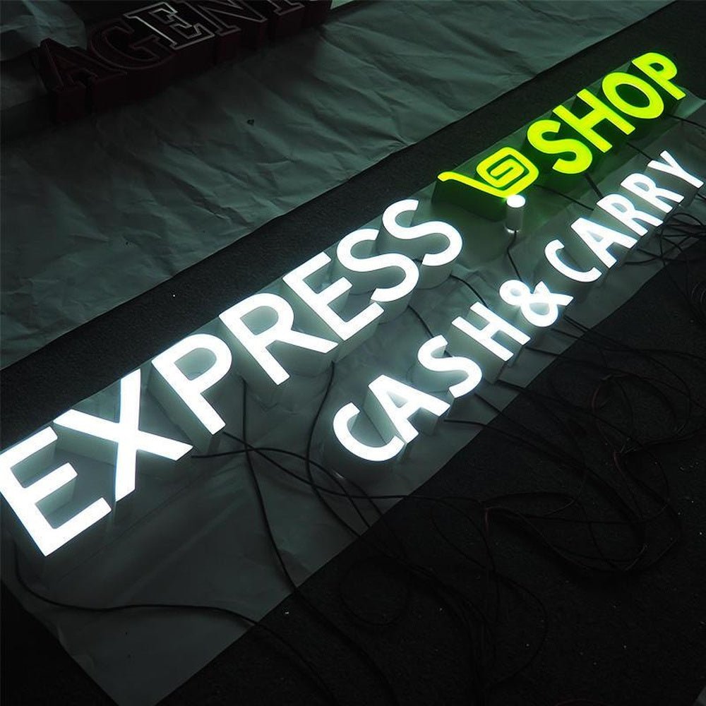 Express Shop Cash And Carry 3D Frontlit Letters Metal Led Sign - Shineneon