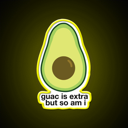 Extra Avocado Fast Food Led Neon Sign For Burger Place Rgb Color - Custom LED neon sign front view