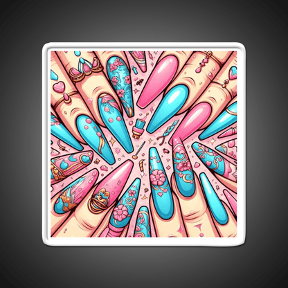 Extra Baddie Nails Pattern Nail Salon Led Neon Sign Rgb Color - Shineneon