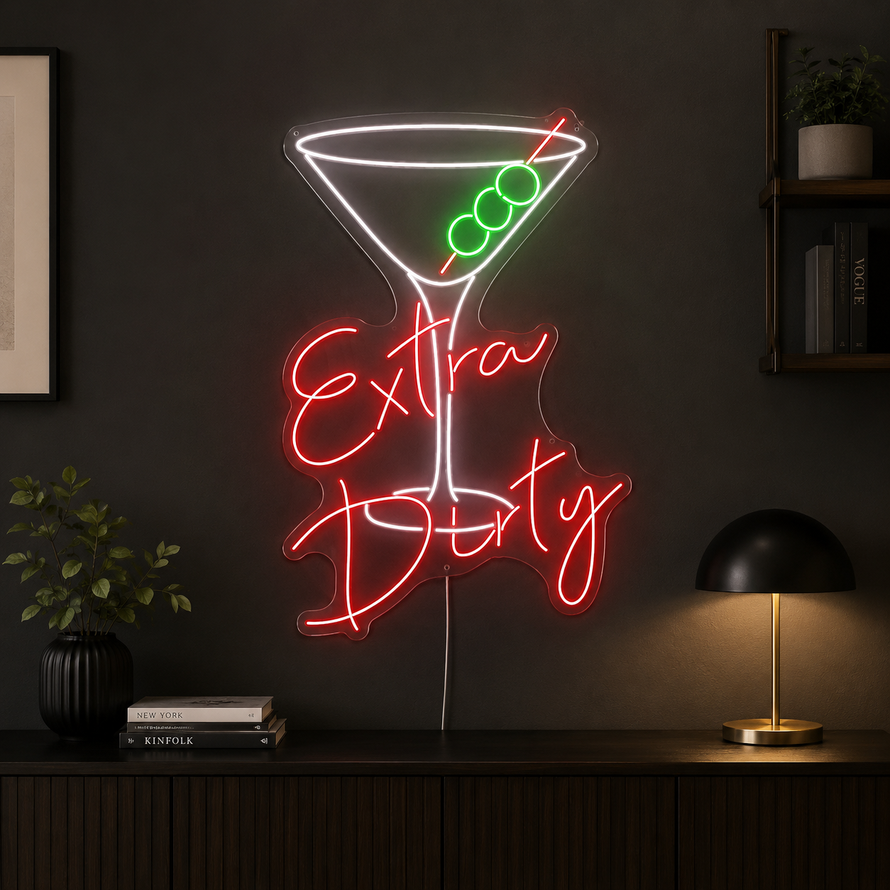 Extra Dirty On The Side Of A Bed In A Dark Room LED Neon Sign main product image