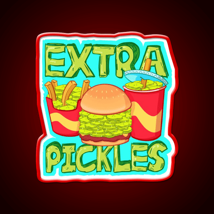 Extra Pickles Fast Food Led Neon Sign For Burger Place Rgb Color - Shineneon