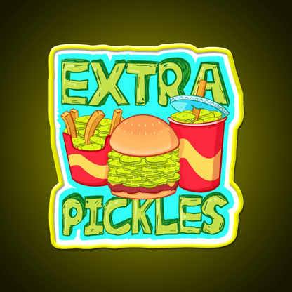 Extra Pickles Fast Food Led Neon Sign For Burger Place Rgb Color - Shineneon