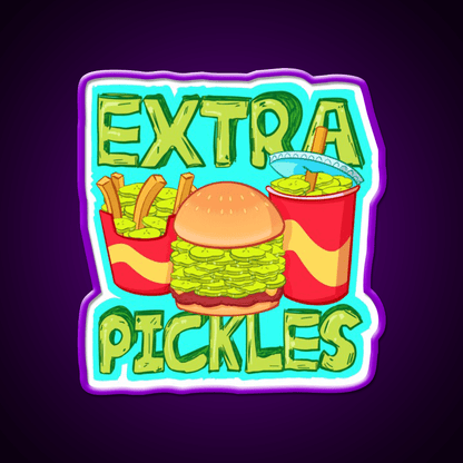 Extra Pickles Fast Food Led Neon Sign For Burger Place Rgb Color - Shineneon