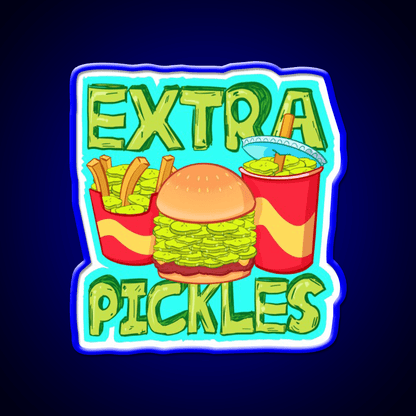 Extra Pickles Fast Food Led Neon Sign For Burger Place Rgb Color - Shineneon