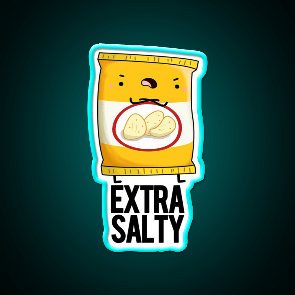 Extra Salty Funny Salty Snack Puns Snack Food Led Neon Sign Rgb Color - Shineneon